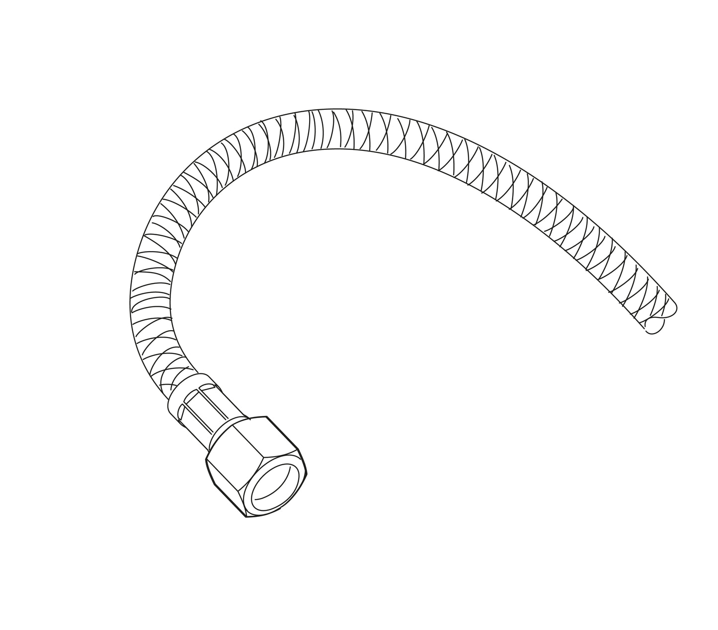 TRACTION TUBE 3/8-3/8 M/M L2000 STRAIGHT
